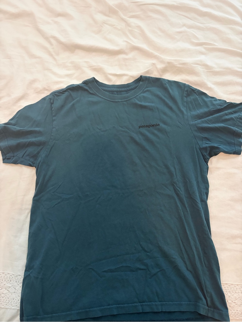 Patagonia Men's Dark Teal Short Sleeve Logo Tee